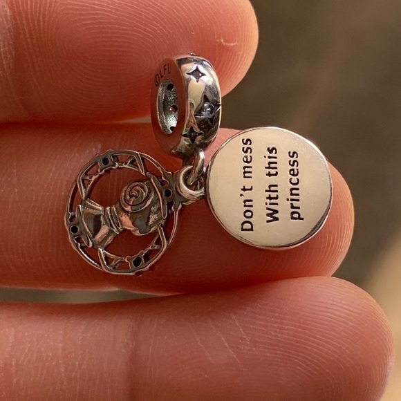 NWOT Star Wars Princess Leia Double Dangle Charm Sterling Silver 925 - Picture 5 of 7